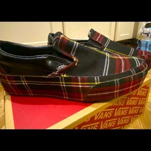 Vans patent Plaid classic slip-on platforms
